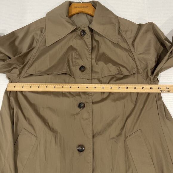 Vintage Rain Cheetahs Trench Coat Light Weight Brown Size 6 S/M Pockets Rain - Picture 7 of 11